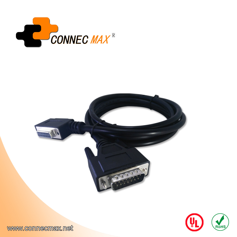 90 degree angle  DB 15 male to female cable