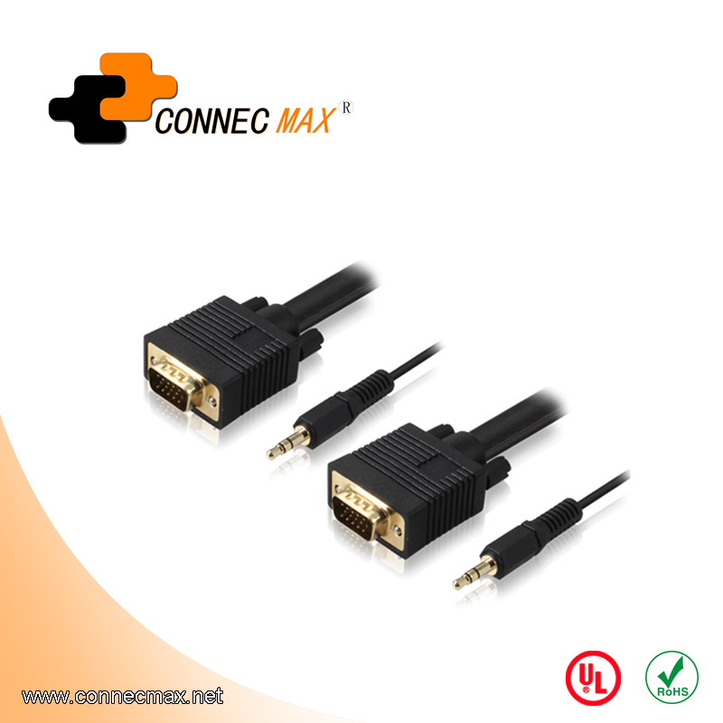 VGA Male to Male Cable with 3.5mm Stereo 