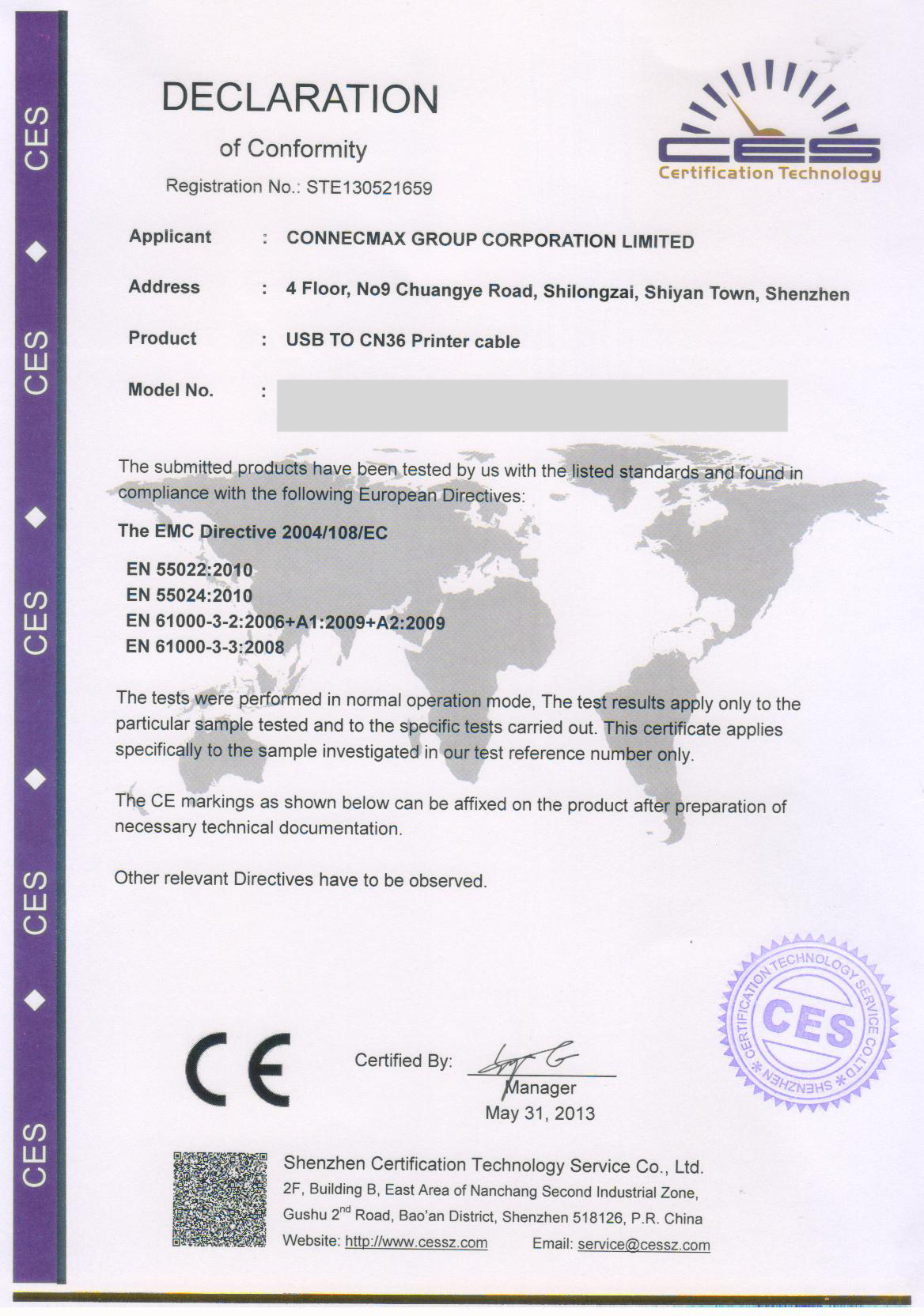 USB to CN36 Printer Cable
