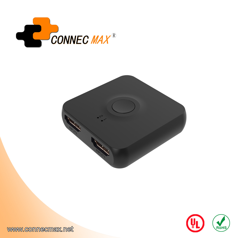 Bi-directional switch black dual HDMI interface