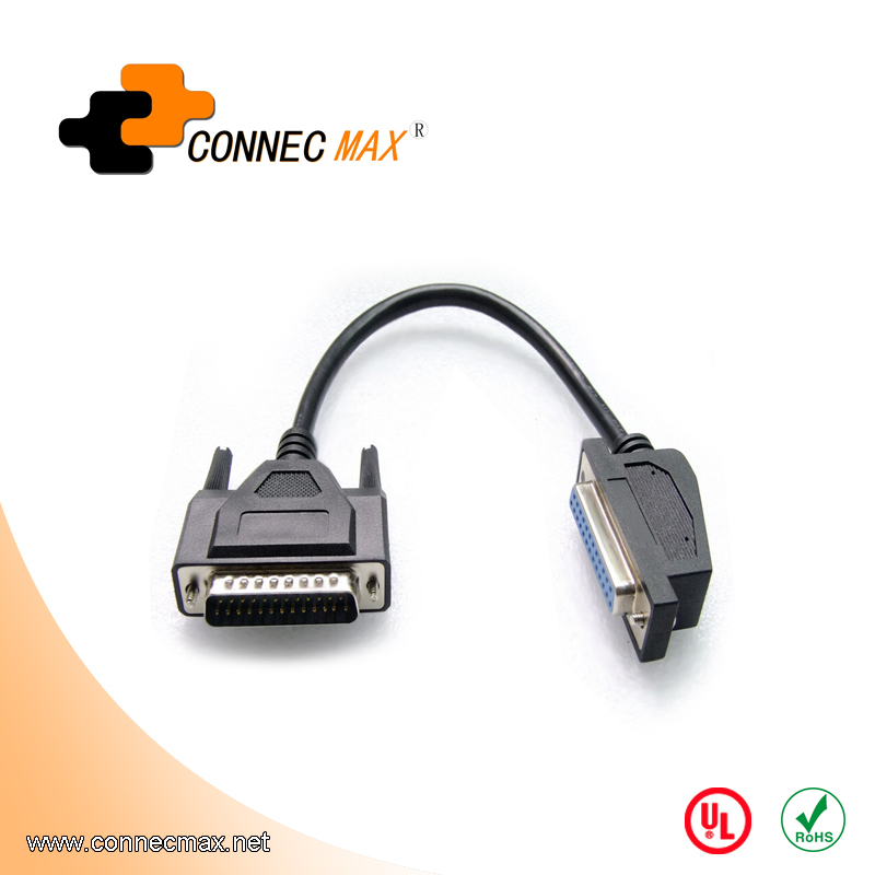 DB25公对母弯头连接线